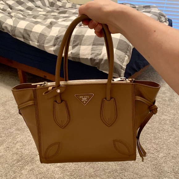 Prada Handbags - Classic Prada Leather Handbag in Caramel👜